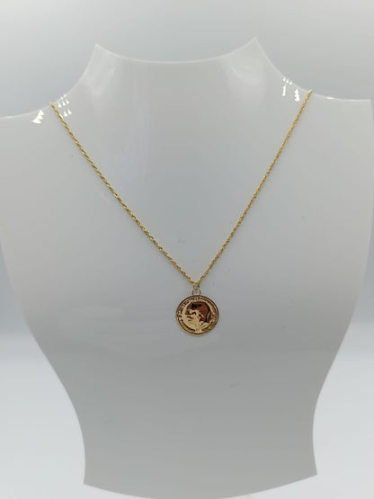 18k قلادة لويزة كريفشة مع موتيف صغير chaîne louiza épaisse avec petit motif